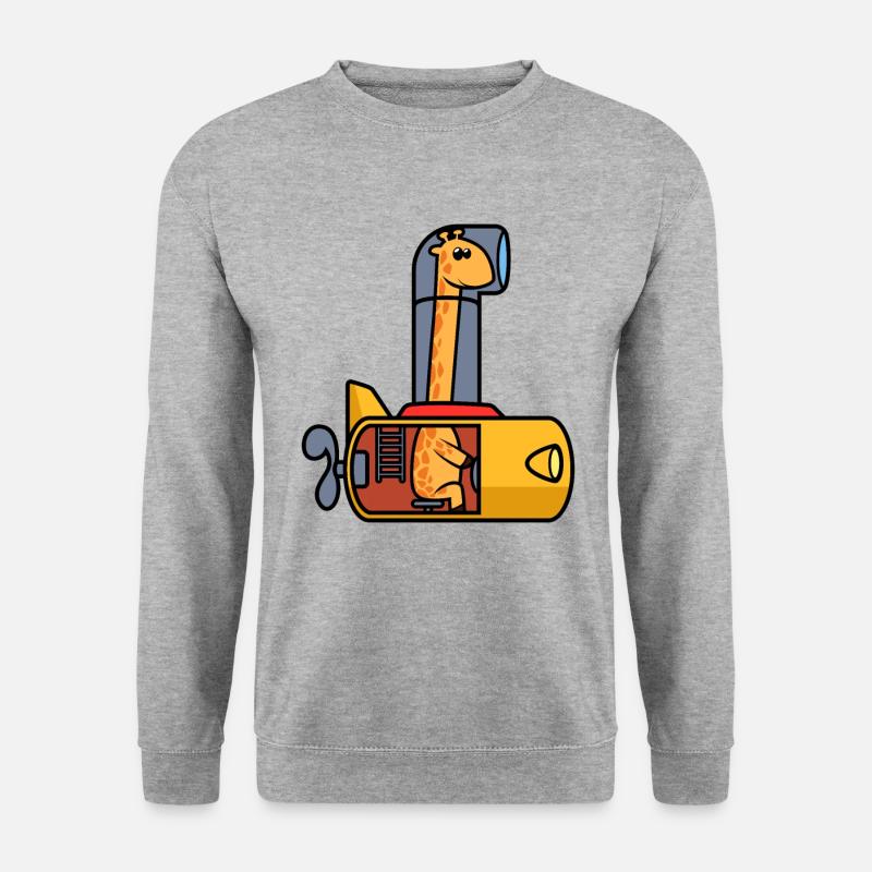U-Boot Giraffe Lustig - Unisex Pullover - Weißgrau meliert