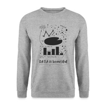 Daten Nerd - Unisex Pullover - Weißgrau meliert - Vorne - Alina (178cm) & Michal (187cm)