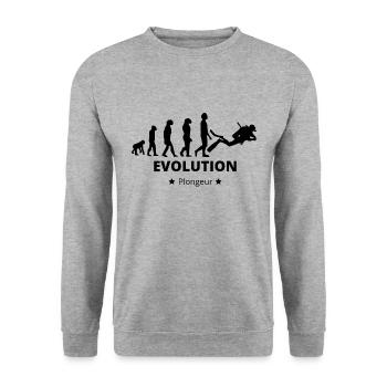 Evolution - Diver - Unisex Sweatshirt - salt & pepper - Front - Alina (178cm) & Michal (187cm)