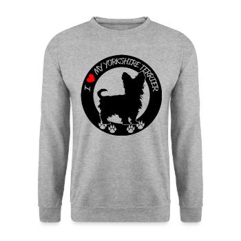 Yorkshire Dog Funny Graphic - Unisex Sweatshirt - salt & pepper - Front - Alina (178cm) & Michal (187cm)