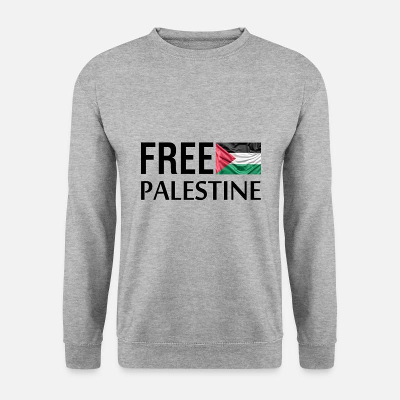 Freies Palästina Freies Palästina Freies Palästina - Unisex Pullover - Weißgrau meliert