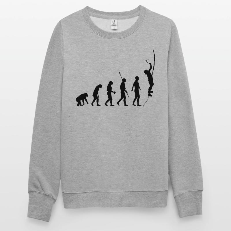 Evolution des Menschen, Eisklettern, Eiskletterer Unisex Pullover