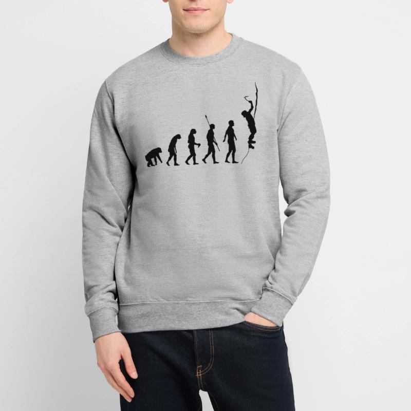 Evolution des Menschen, Eisklettern, Eiskletterer Unisex Pullover