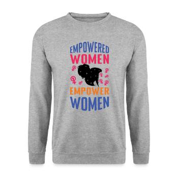 International Womens Empower Empowered Girl - Unisex Sweatshirt - salt & pepper - Front - Alina (178cm) & Michal (187cm)