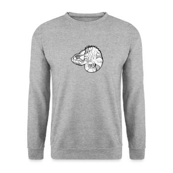 mignon petit caméléon, Chamaeleon - Sweat-shirt Unisexe - gris chiné - Devant - Alina (178cm) & Michal (187cm)