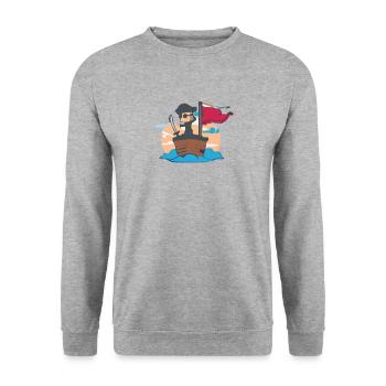 little cute pirate - sailing - Unisex Sweatshirt - salt & pepper - Front - Alina (178cm) & Michal (187cm)