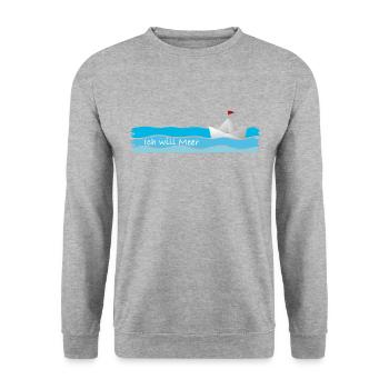 Ich will Meer - Unisex Pullover - Weißgrau meliert - Vorne - Alina (178cm) & Michal (187cm)