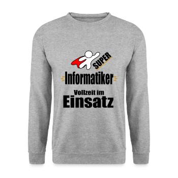 Informatiker Informatik Computer Technik - Unisex Pullover - Weißgrau meliert - Vorne - Alina (178cm) & Michal (187cm)