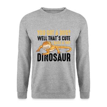 Bartagame saying reptiles lizard gifts - Unisex Sweatshirt - salt & pepper - Front - Alina (178cm) & Michal (187cm)