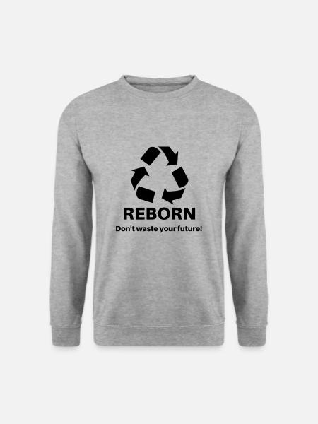Reborn, Wiedergeboren christliche klamotten - Unisex Pullover - Weißgrau meliert
