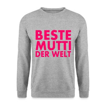 Beste mutti der welt - Unisex Pullover - Weißgrau meliert - Vorne - Alina (178cm) & Michal (187cm)