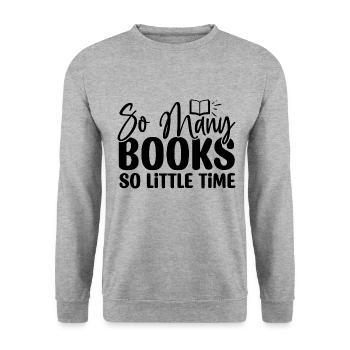 So many Books so little time - Unisex Pullover - Weißgrau meliert - Vorne - Alina (178cm) & Michal (187cm)