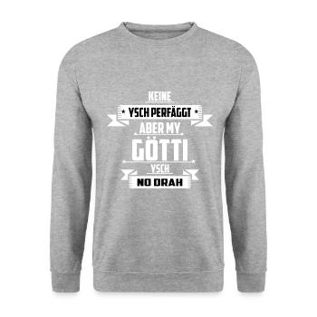 Keiner ist Perfekt aber My Götti - Unisex Pullover - Weißgrau meliert - Vorne - Alina (178cm) & Michal (187cm)