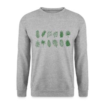 Feuilles de palmier - Sweat-shirt Unisexe - gris chiné - Devant - Alina (178cm) & Michal (187cm)