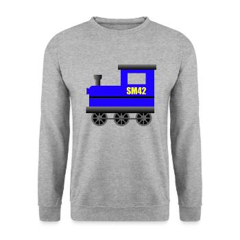 SM42 locomotive - Unisex Sweatshirt - salt & pepper - Front - Alina (178cm) & Michal (187cm)