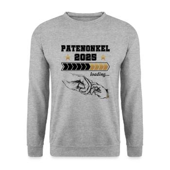 Patenonkel Loading 2025 - Unisex Pullover - Weißgrau meliert - Vorne - Alina (178cm) & Michal (187cm)