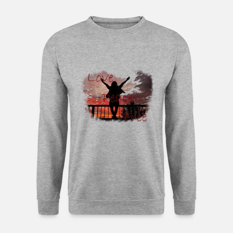 Spruch Design Liebe - Unisex Pullover - Weißgrau meliert