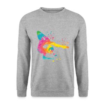 Gymnastin Mit Floor Rhythmische Gymnastik - Unisex Pullover - Weißgrau meliert - Vorne - Alina (178cm) & Michal (187cm)