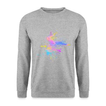 Pole Dance Bar Fitness Women Pole Dance - Unisex Sweatshirt - salt & pepper - Front - Alina (178cm) & Michal (187cm)