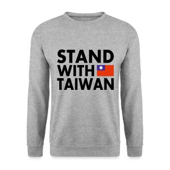 Stand with taiwan - Unisex Sweatshirt - salt & pepper - Front - Alina (178cm) & Michal (187cm)
