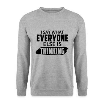 Je dis ce que tout le monde pense - Sweat-shirt Unisexe - gris chiné - Devant - Alina (178cm) & Michal (187cm)