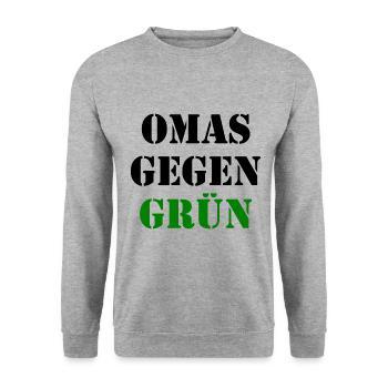 Omas gegen grün - Unisex Pullover - Weißgrau meliert - Vorne - Alina (178cm) & Michal (187cm)