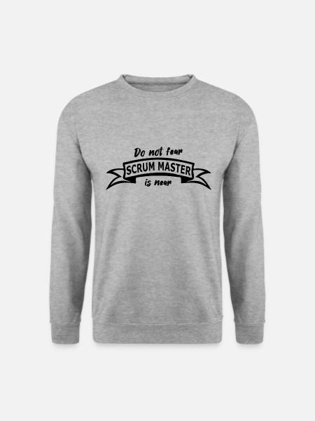 scrum master is near - Unisex Pullover - Weißgrau meliert