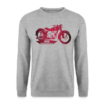 MZ BK Zschopau - Unisex Pullover - Weißgrau meliert - Vorne - Alina (178cm) & Michal (187cm)