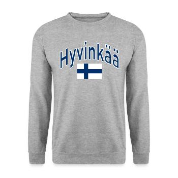 Hyvinkää drapeau finlandais - Sweat-shirt Unisexe - gris chiné - Devant - Alina (178cm) & Michal (187cm)