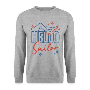 Bonjour Sailor - Sweat-shirt Unisexe - gris chiné - Devant - Alina (178cm) & Michal (187cm)