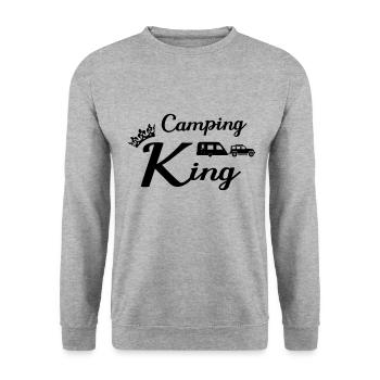 camping - Unisex Sweatshirt - salt & pepper - Front - Alina (178cm) & Michal (187cm)