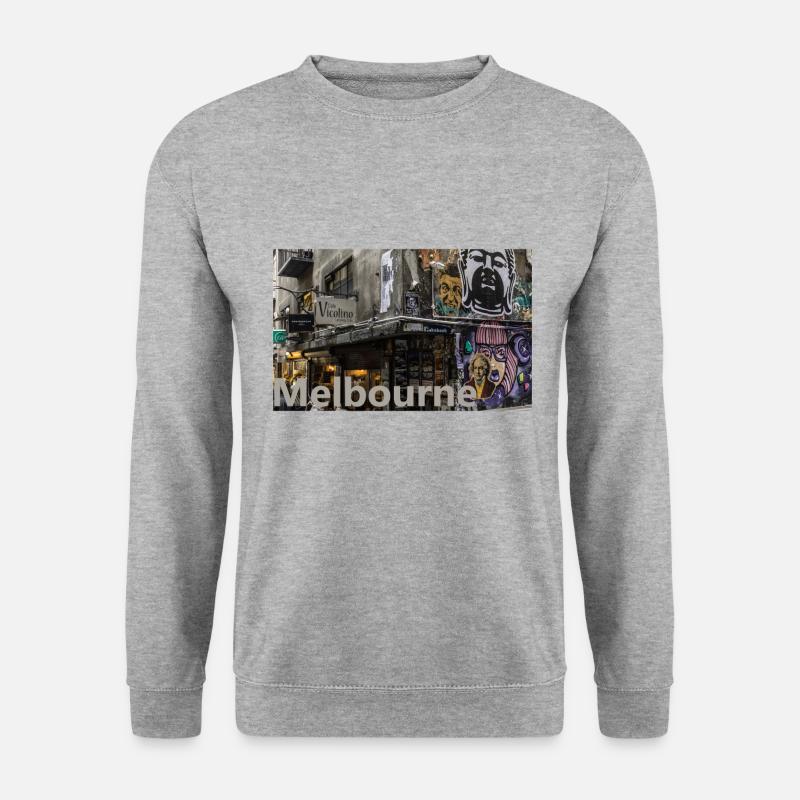 Melbourne - Unisex Pullover - Weißgrau meliert