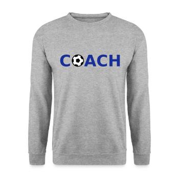 Coach (Fußball) - Unisex Pullover - Weißgrau meliert - Vorne - Alina (178cm) & Michal (187cm)