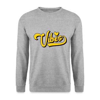 Vibes Herz - Unisex Pullover - Weißgrau meliert - Vorne - Alina (178cm) & Michal (187cm)