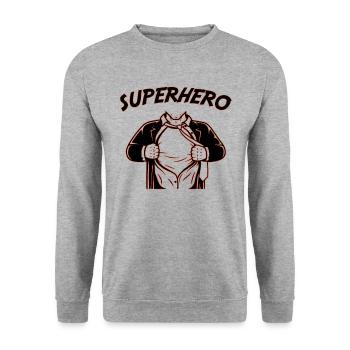 Superhero Costume Carnival Superhero - Unisex Sweatshirt - salt & pepper - Front - Alina (178cm) & Michal (187cm)