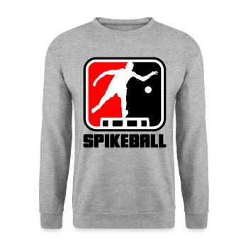 Farben änderbar | Roundnet Spike Ball Spikeball - Unisex Pullover - Weißgrau meliert - Vorne - Alina (178cm) & Michal (187cm)