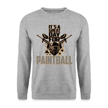 Colors can be changed | Paintball Airsoft Marker - Unisex Sweatshirt - salt & pepper - Front - Alina (178cm) & Michal (187cm)