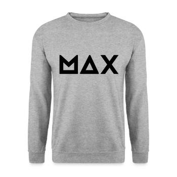 Vorname Max - Unisex Pullover - Weißgrau meliert - Vorne - Alina (178cm) & Michal (187cm)