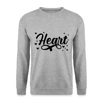 Heart - Unisex Pullover - Weißgrau meliert - Vorne - Alina (178cm) & Michal (187cm)