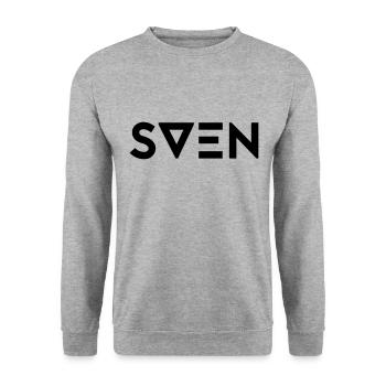 First name Sven - Unisex Sweatshirt - salt & pepper - Front - Alina (178cm) & Michal (187cm)