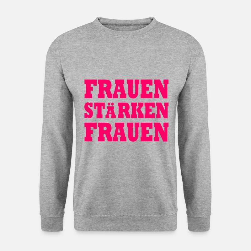 frauen stärken frauen - Unisex Pullover - Weißgrau meliert