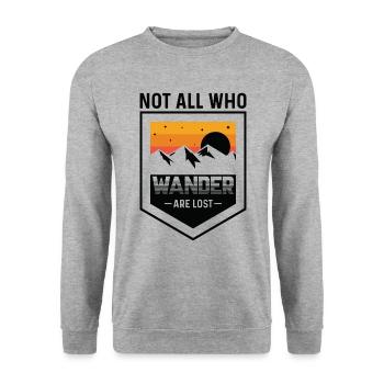 Compass Hiking Not All Those Who Wander are Lost - Unisex Sweatshirt - salt & pepper - Front - Alina (178cm) & Michal (187cm)