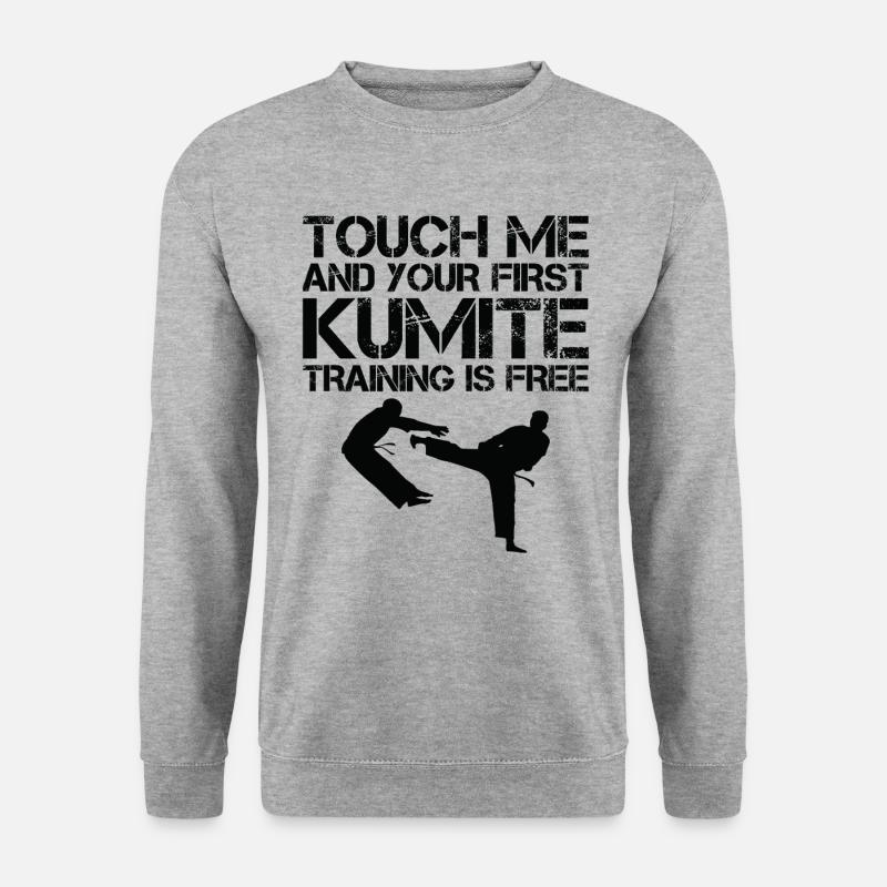 Karate Kumite Training Ist Kostenlos - Kampfsport - Unisex Pullover - Weißgrau meliert