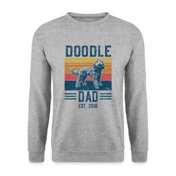 Funny Retro Doodle Dad - Goldendoodle Gift - Unisex Sweatshirt - salt & pepper - Front - Alina (178cm) & Michal (187cm)