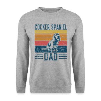 Dogs | Cocker Spaniel Papa - Vintage Cocker - Unisex Sweatshirt - salt & pepper - Front - Alina (178cm) & Michal (187cm)
