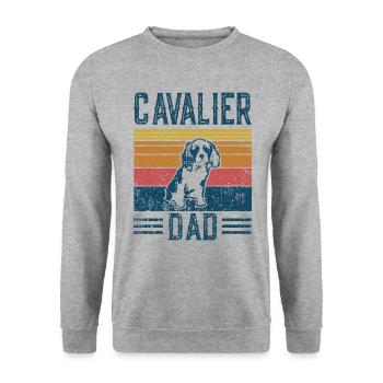 Chiens | Cavalier King Charles Spaniel - Vintage - Sweat-shirt Unisexe - gris chiné - Devant - Alina (178cm) & Michal (187cm)