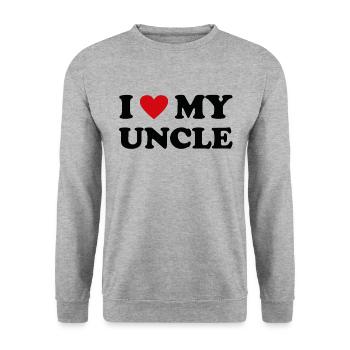 Coeur Rouge - J’aime Mon oncle - Sweat-shirt Unisexe - gris chiné - Devant - Alina (178cm) & Michal (187cm)