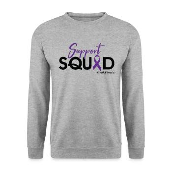 Unterstützen Sie Den Trupp - # Zystische Fibrose - Unisex Pullover - Weißgrau meliert - Vorne - Alina (178cm) & Michal (187cm)