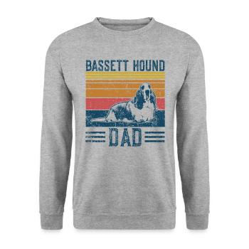 Dog Dad - Basset Hound Father - Unisex Sweatshirt - salt & pepper - Front - Alina (178cm) & Michal (187cm)