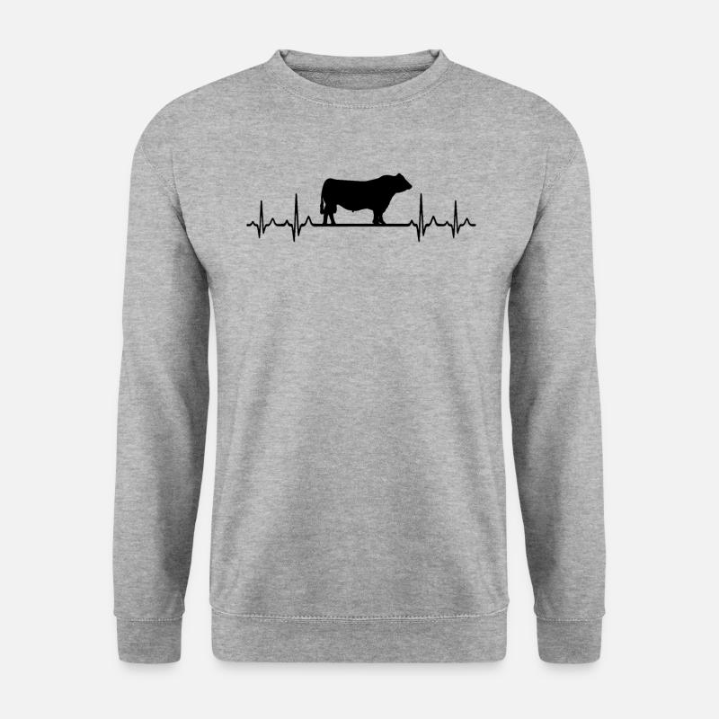 Heartbeat ECG Pulse - Black Angus - Unisex Sweatshirt - salt & pepper